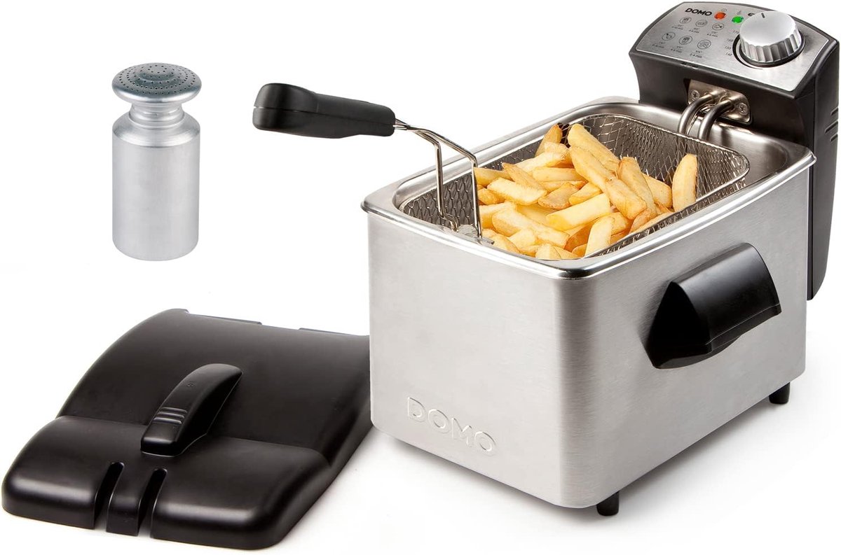 Friteuse Koude Zones - RVS Frituurpan - Thuis Frituren - Extra Grote Mand - 4 Liter Inhoud - Groen