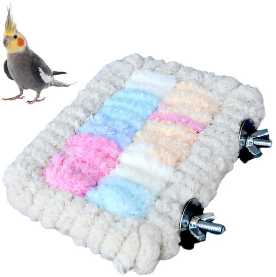 Allecto - Vogelkooi Hangmat - Papegaai - Winter - Warm - Hangend Nest - Ingebouwd Frame - Winteraccessoires - Geschikt voor Vogelkooi - Kleurrijk