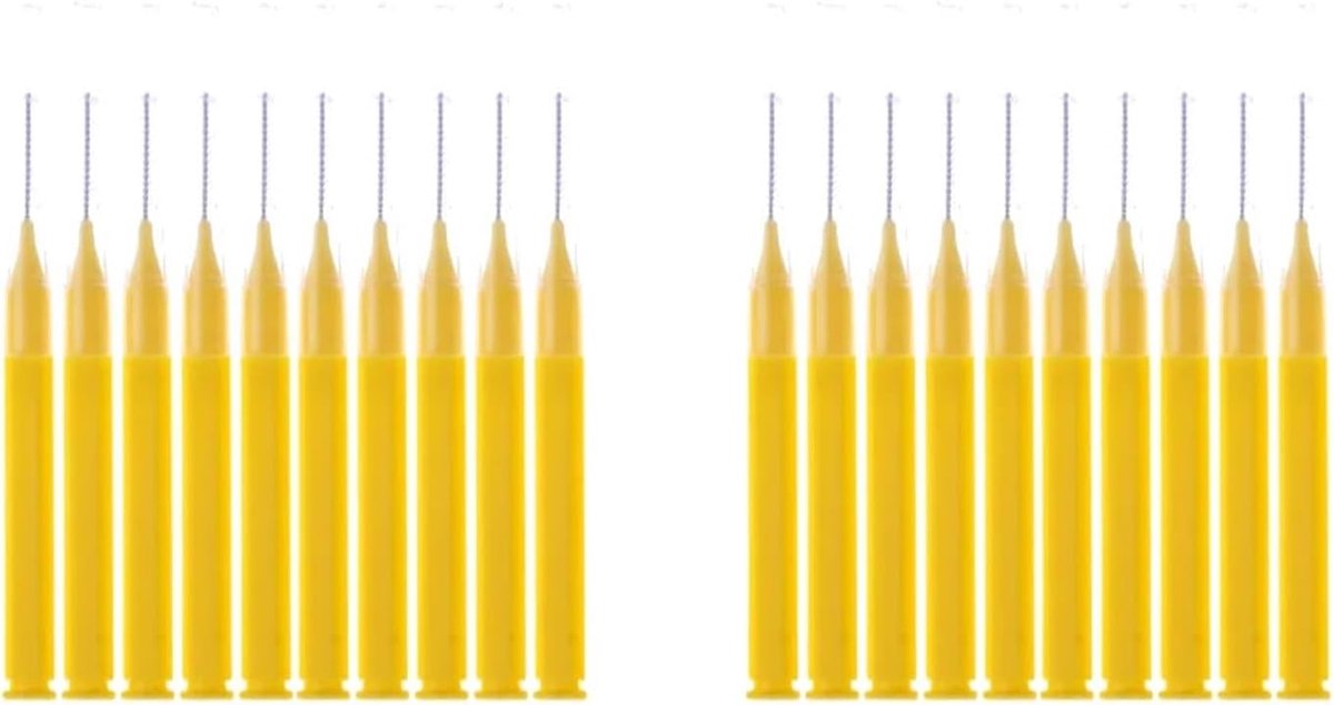 Interdentale borsteltjes - Flosssticks tandenragers - Mondhygiëne verbeteren - Effectieve reiniging tussen tanden - 16 stuks - Geel