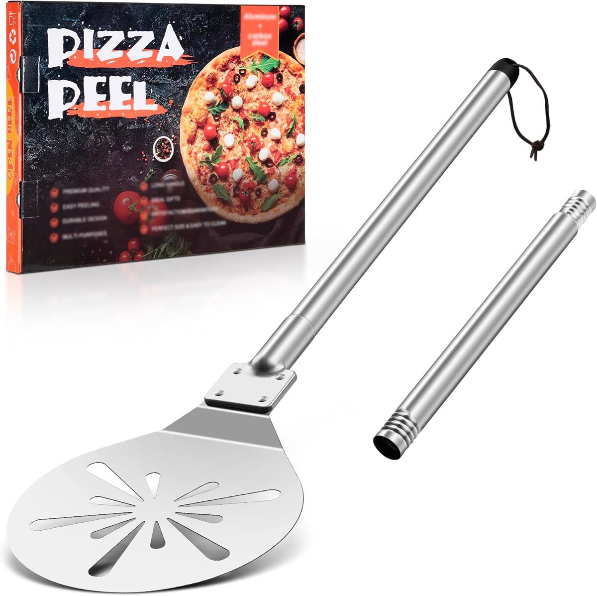 Pizzas schep - Pizzaspade - Pizza Bakken - Roestvrij Staal - 30 cm - Zilver
