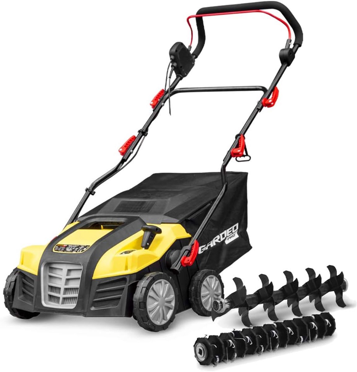 Elektrische Tuinbeluchter - Verticuteermachine gazon - Gazononderhoud - 3-in-1 functie - 40 cm werkbreedte - Wit