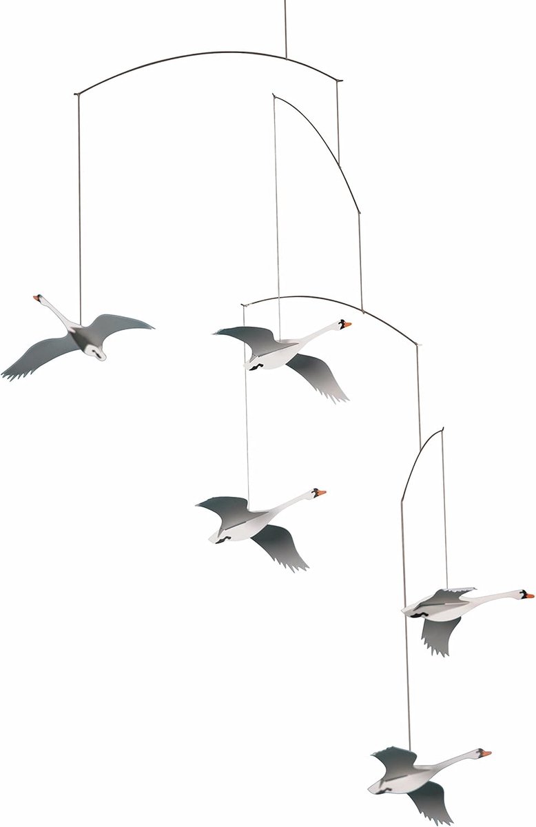 Mobiele Decoratie - Wanddecoratie - Kinderkamer Decoratie - Bewegende Elementen - 55 x 45 cm - Wit