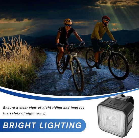 Fietsverlichting – USB-C Oplaadbaar Voor- of Achterlicht – Waterdicht – Hoge Lichtsterkte – 3 Modi – 3,5 x 3,5 cm – Veiligheidsaccessoire voor Nachtritten – Draagbaar Fietslampje met Bevestigingsband – Zwart — afbeelding 5