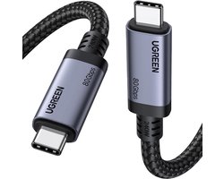 Ugreen 65383 USB-kabel USB4 Gen 3x2 1 m USB C 80 Gbit/s 240 W Zwart
