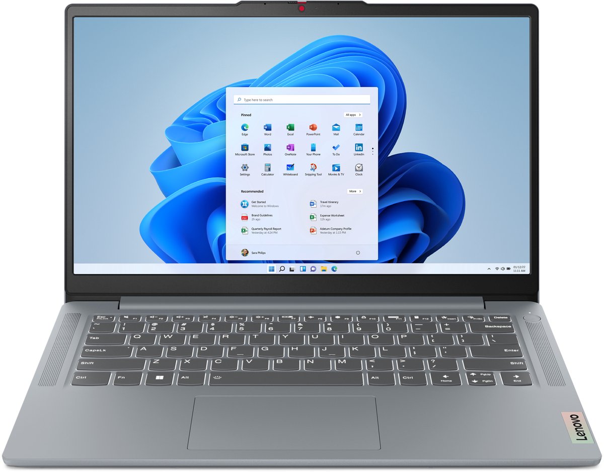 Lenovo IdeaPad Slim 3 14AMN8 AMD Ryzen™ 3 30 Laptop 35,6 cm (14") Full HD 8 GB LPDDR5-SDRAM 512 GB SSD Wi-Fi 6 (802.11ax) Windows 11 Home Engels Grijs