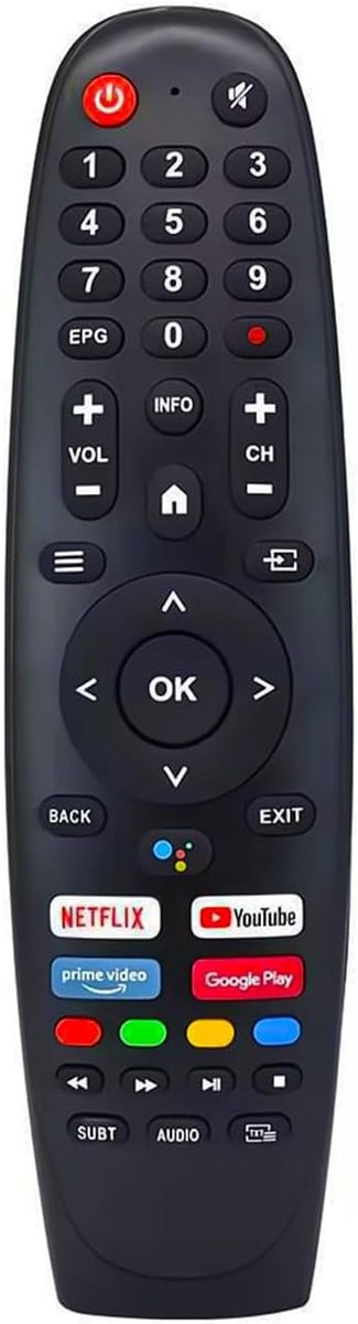 TV Afstandsbediening - Universele Controller - Smart TV Bediening - Directe Werking - 19x5x3 cm - Zwart
