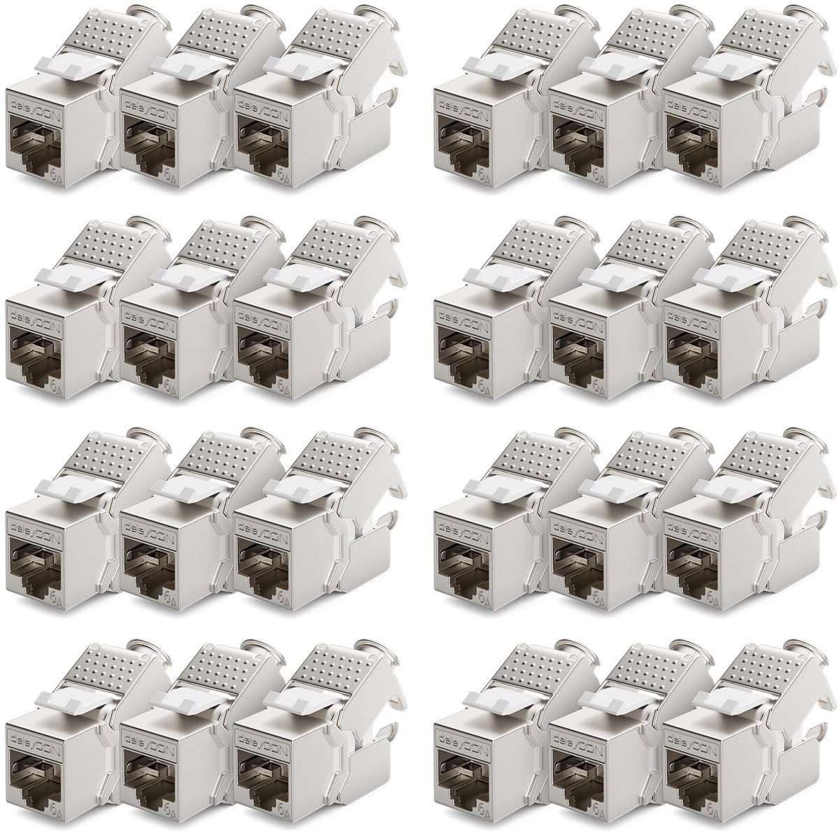 Keystone Modules - Netwerk Connectoren - Netwerk Installatie - Gereedschapsloze Montage - CAT 6a STP - Zilver