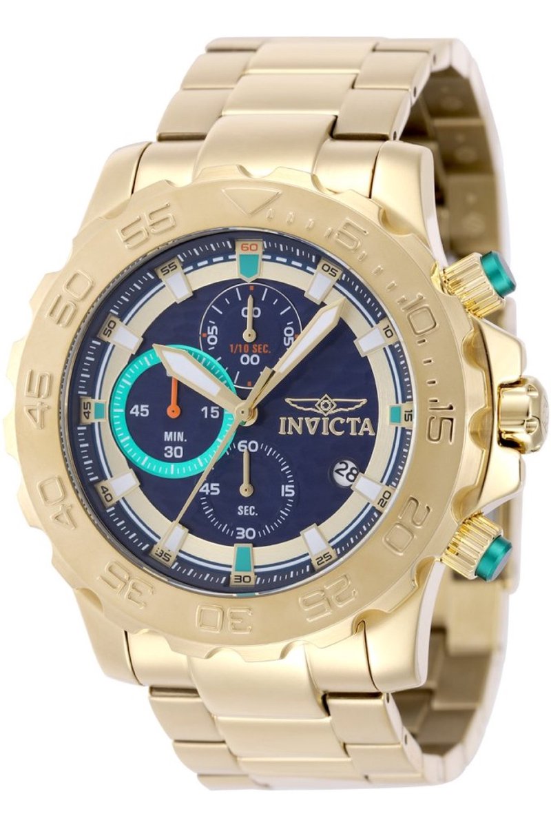 Invicta Pro Diver 50249 Heren Horloge - Waterdicht - Analoog - Quartz Uurwerk - Roestvrij Staal met Blauwe Wijzerplaat - 54mm