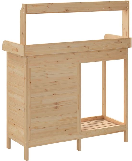 vidaXL Table de rempotage - Tables de remportage - Table de travail de jardin - Table de rempotage - Table de rempotage avec armoire 110,5 x 45 x 124,5 cm Pin massif