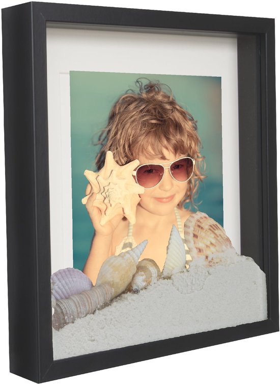 BD Art - 3D Fotolijsten - Zwart - 28x28 cm - Met Passe-partout
