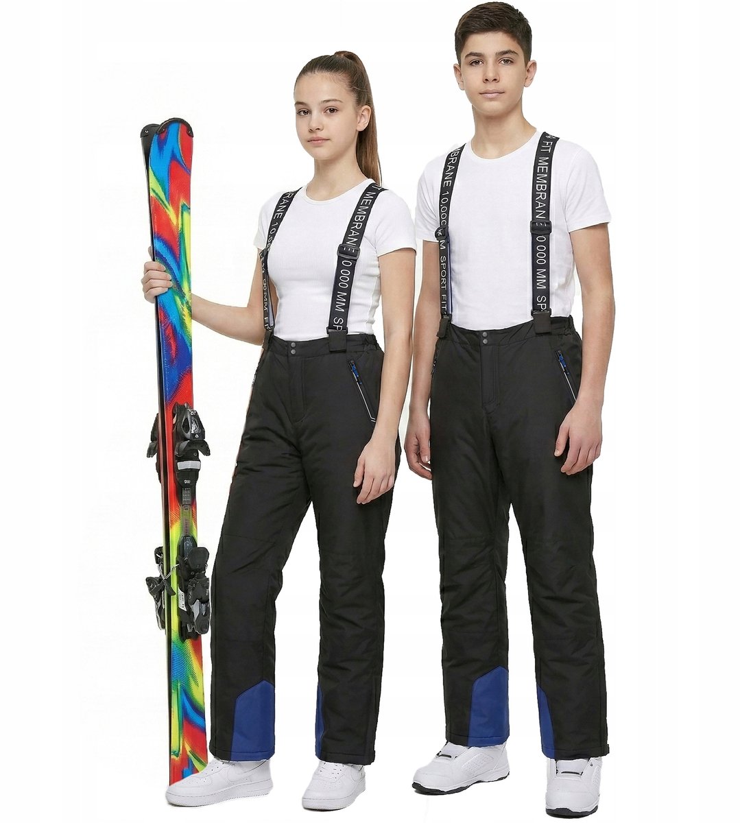 Soprato Sport Fit Serie - Winter Skibroek Kinderen - Waterdicht 10.000 mm - Zwart - Maat 170