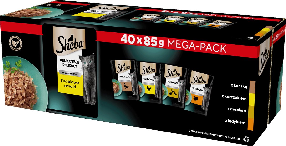 Sheba Delicacy - Kattenvoer - Gevogelte - In Gelei - 40x 85g