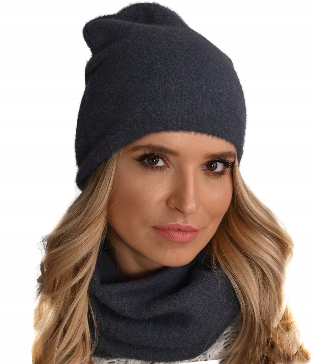 Alur - Dames Beanie en Sjaal Set - Alpaca - Uni Maat - Grijs