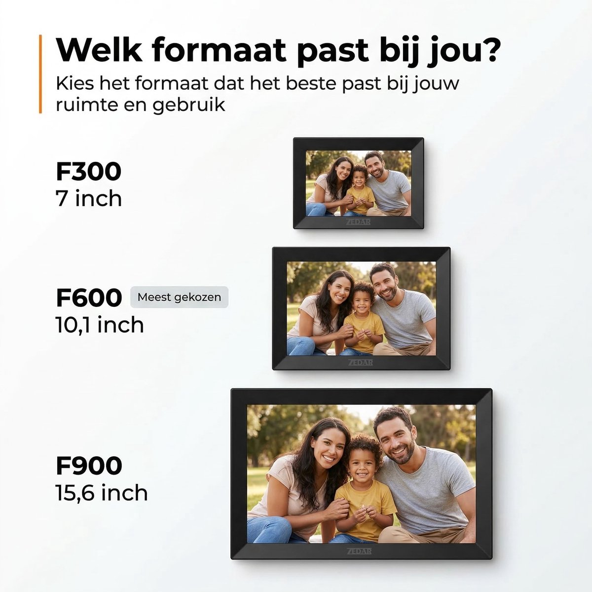 Zedar Digitale fotolijst met WiFi en Frameo App - Fotokader - 15.6 inch thumbnail 4