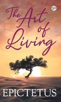 De kaft van 'The Art of Living' door Epictetus toont een silhouet van een boom tegen een zonsondergang boven een zandduin.