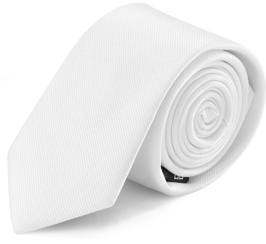 Cravate blanche en sergé de soie 6 cm