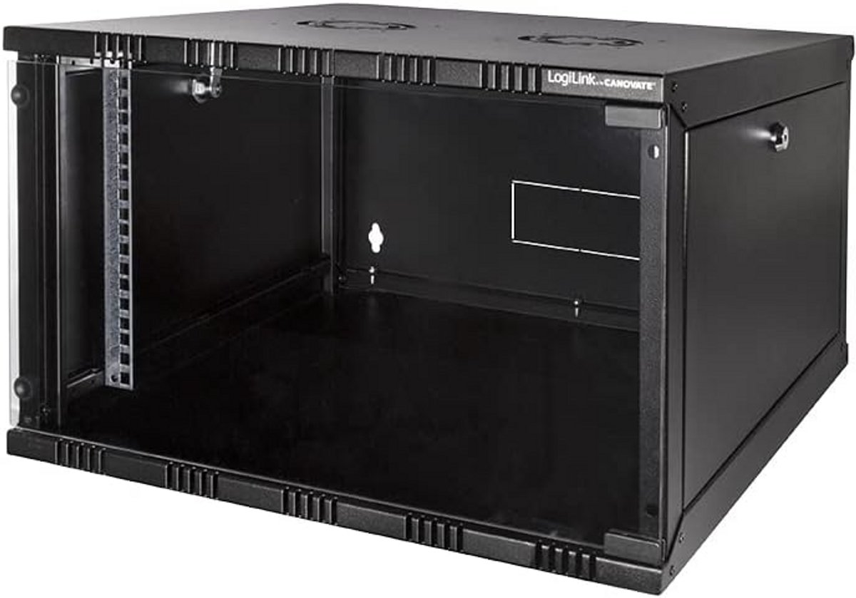 Wandkast 6HE - Serverkast Rack - Data Beheer - Flatpack Levering - 19 Inch 400mm - Zwart