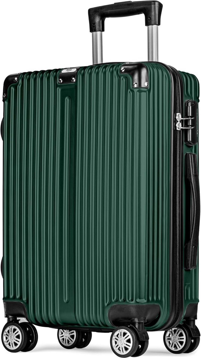 Harde Koffer - Reiskoffer Trolley - Vliegreizen Weekenden - Lichtgewicht ABS Materiaal - 55x40x23 cm - Groen