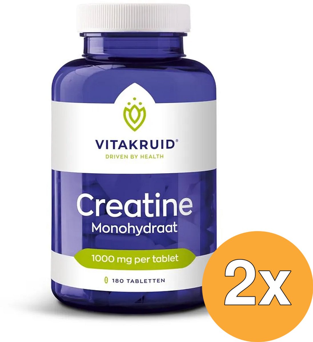 2x Vitakruid Creatine Monohydraat 1000mg (180 tabletten)