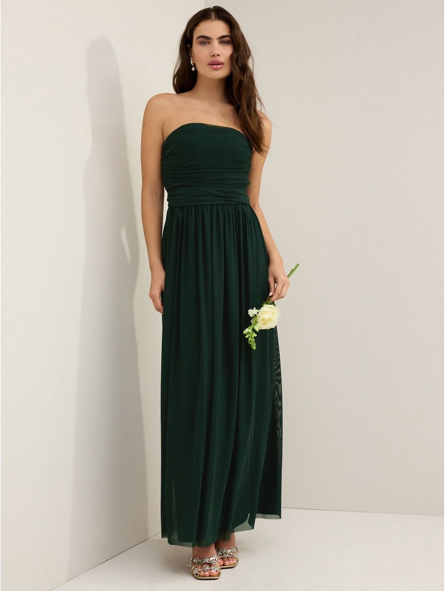 Next - Dames - Mesh multiway maxi-jurk voor bruidsmeisjes en bruiloftsgasten - Groen