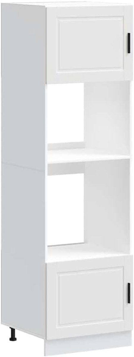Keuken Ovenkast - Keukenmeubel - Opslag Keukenapparatuur - Verstelbare Poten - 60 x 57 x 207 cm - Wit