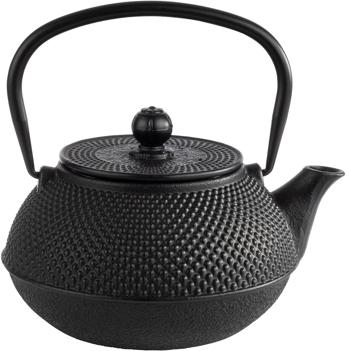 APS ASIA theepot – gietijzer – 0,8 liter – zwart met RVS theefilter