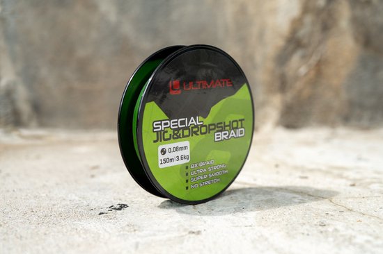 Ultimate Special Jig & Dropshot Braid Fluo Green 0,14mm 9kg 150m - Gevlochten Lijn van Ultimate — afbeelding 5