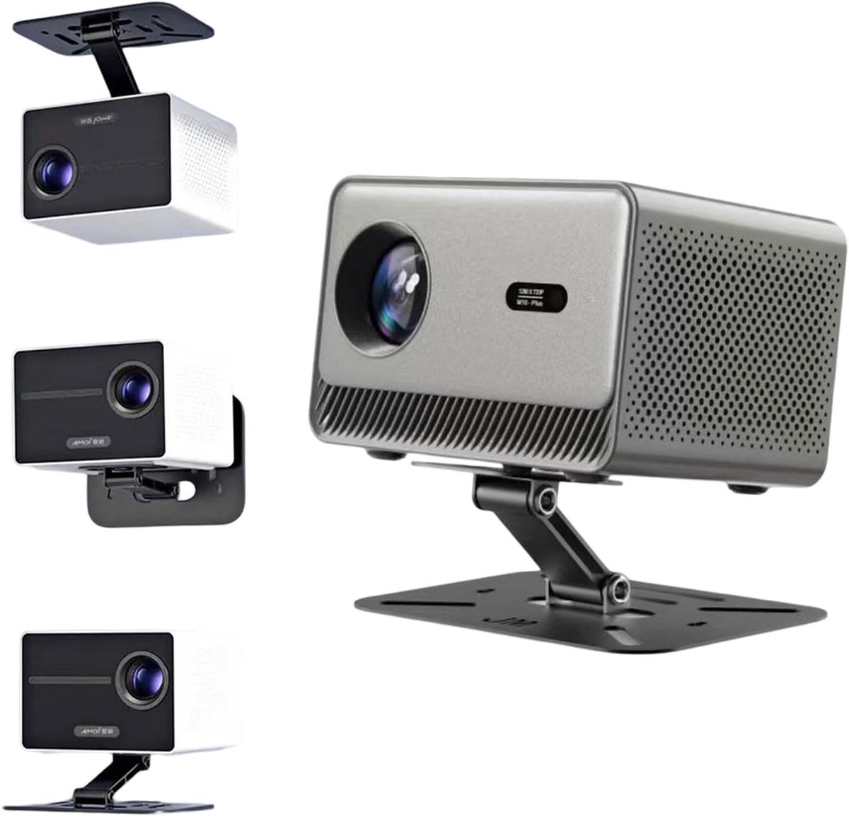 Projector Wandhouder - Beamer Montagebeugel - Home Theater - 3-in-1 Multifunctioneel - Metaal Zwart