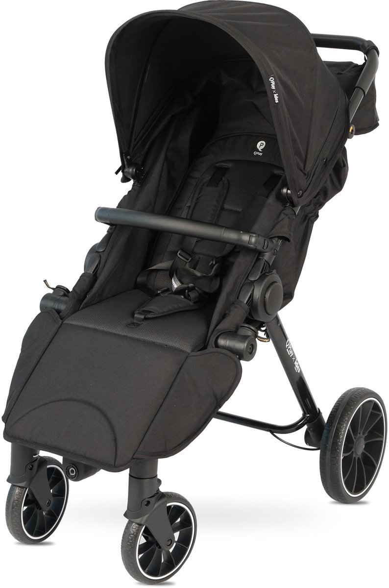 Qplay Go Cargo - Opvouwbare Kinderwagen & Bolderkar - 2-in-1 - Zwart