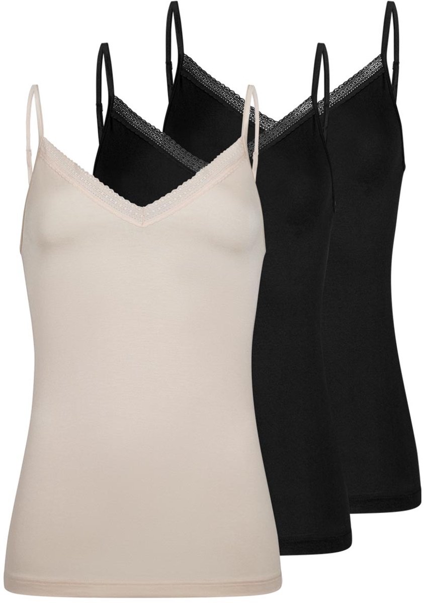 Mey Dames spaghettitop 3 pack Modal Lace