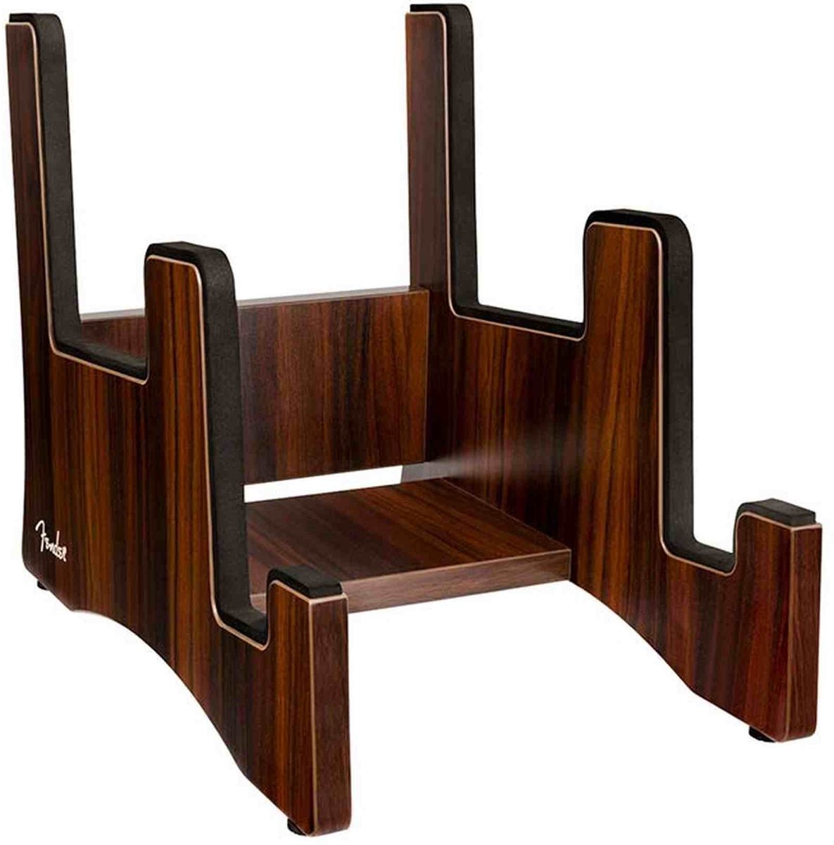 Fender 0991829003 Deluxe Houten Gitaarstandaard 2-Tier Voor Akoestisch en Elektrisch