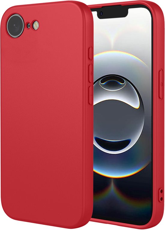 Une coque de téléphone rouge mat partiellement appliquée sur un téléphone.