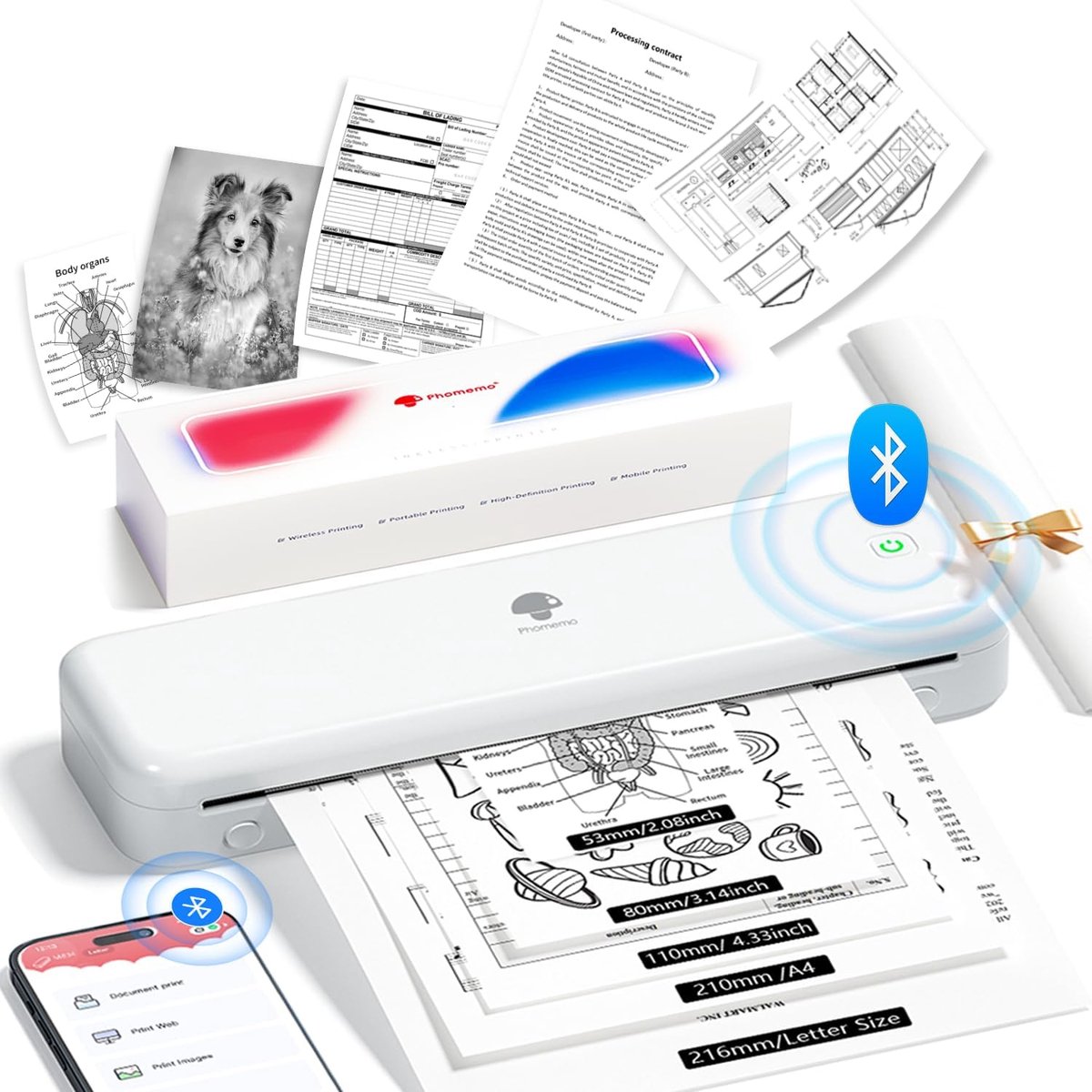 Draagbare Printer - Mobiele Printer - Zakelijk Printen - Inkless Techniek - A4 formaat - Zwart