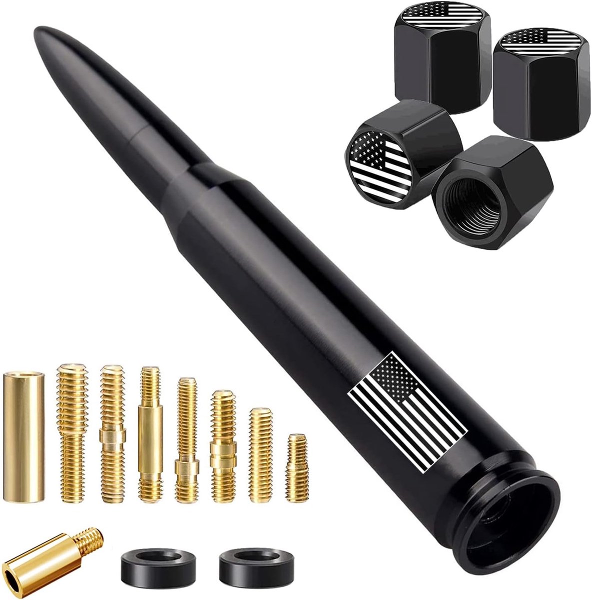 Auto Antenne - Vlag Mast - Voertuig Decoratie - Universele Pasvorm - 14 cm Lengte - Zwart