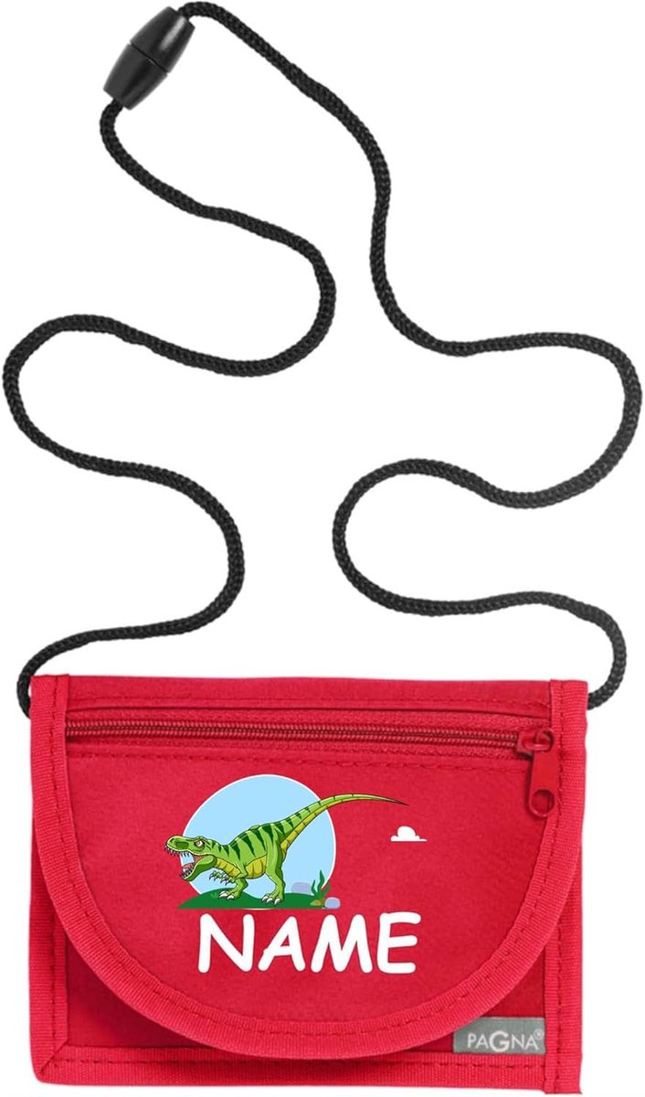 Borsttas Kinderen - Hangportemonnee - Veilig Opbergen - Individueel Te Personaliseren - 13 x 10 cm - Rood