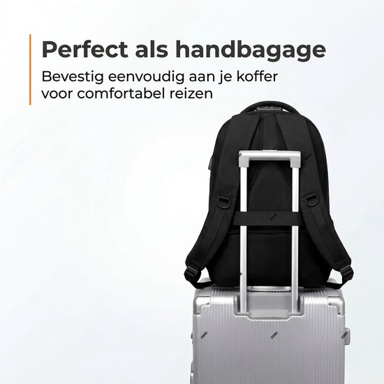 Sac à dos étanche antivol avec station de charge USB - Sac pour ordinateur portable jusqu'à 17 pouces - pour femme et homme - Zwart de Zedar