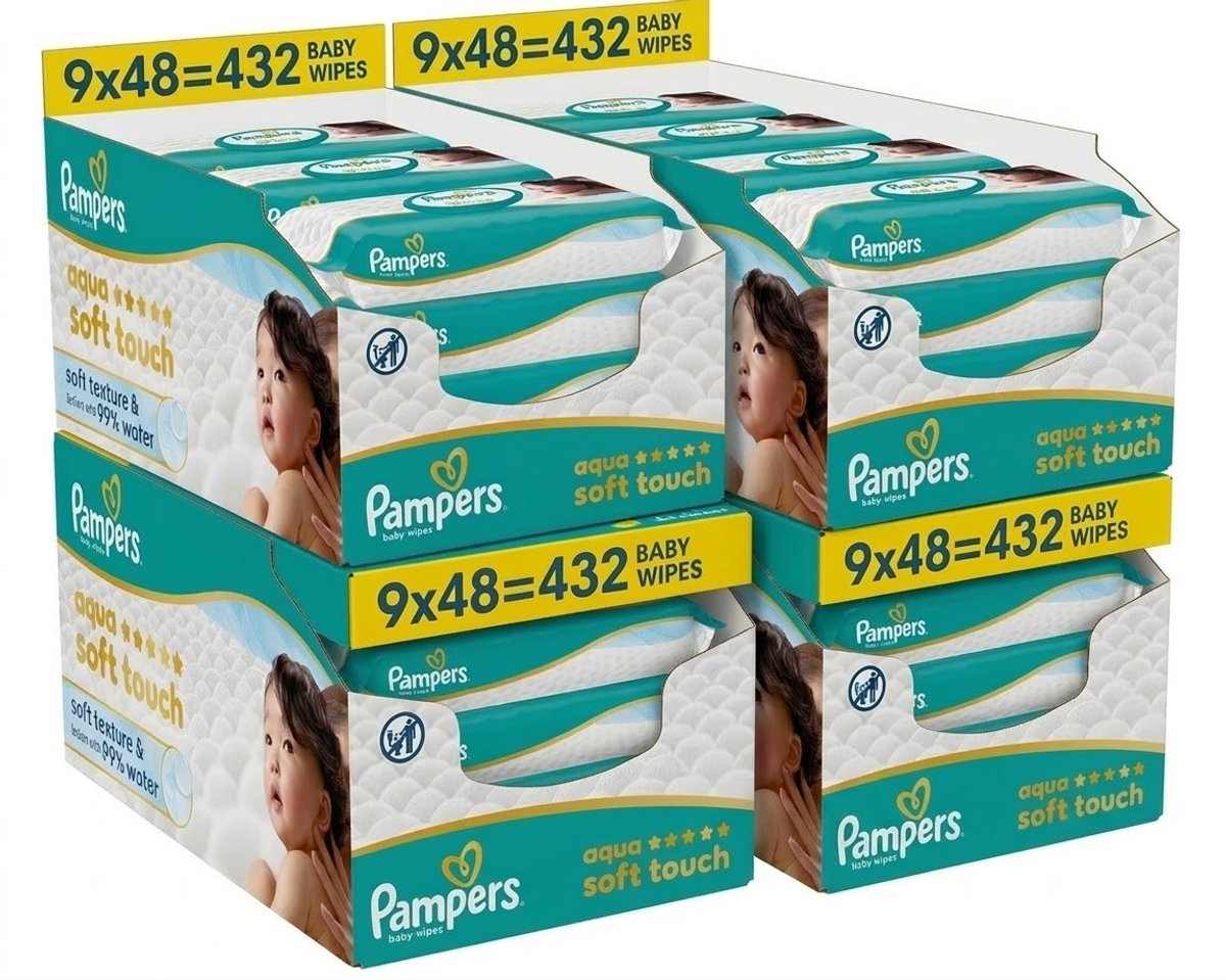 Pampers - Aqua Soft Touch Babydoekjes - 36 x 60 = 2160 Billendoekjes - Mega Deal