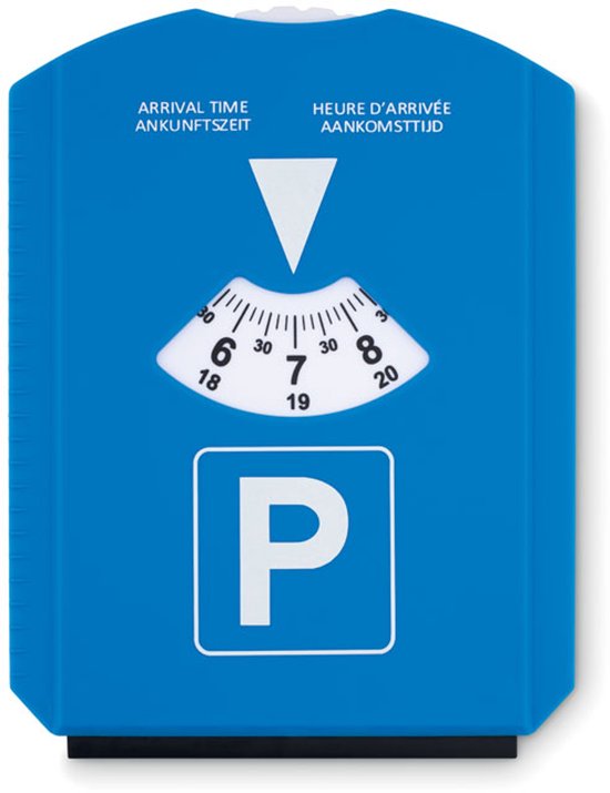 2-in-1 IJskrabber en parkeerschijf blauw