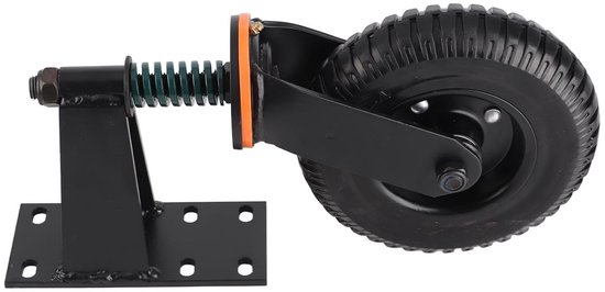 Poortwiel - Zwenkwiel - Hekondersteuning - Verstelbare U-beugel - 8 Inch - Zwart — afbeelding 3