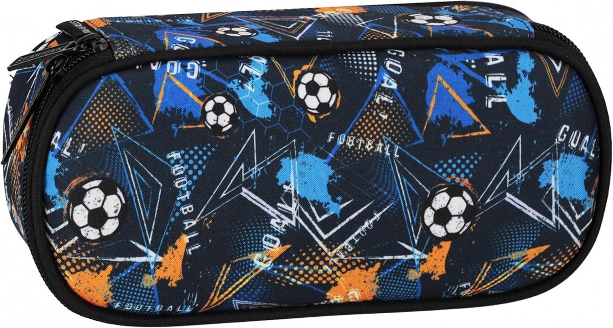 Voetbal Etui - Ovaal Pennenbakje voor Jongens en Voetballiefhebbers - Met Voetbal Compartiment