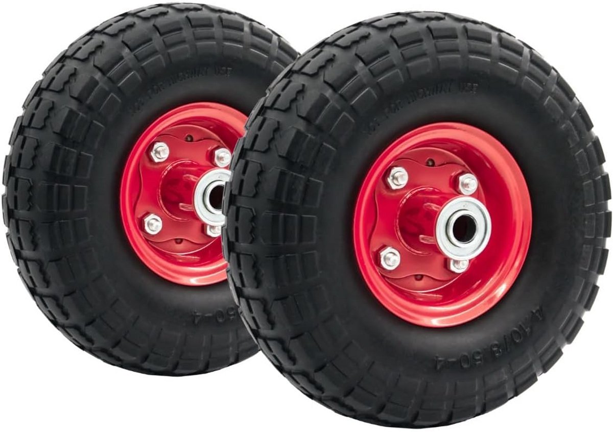 2x Lekvrije Volle Wielen voor Steekwagen en Bagagedrager 260 x 85 mm