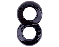 GK Power - Duo Cock 8 Ball - Dubbel Cock- en Scrotum Ring - Zwart