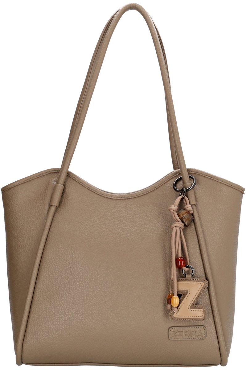 Zebra Trends Sofie Laptoptas - 15.6 inch - Shopper - Laptopvak - Ritsvak - Bag Charm - Dames Werktas - Taupe