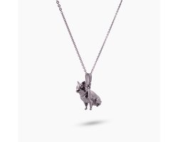 Pinchme Charms - Chihuahua bedel – Klein van stuk, groots in karakter - Echt zilver - Handgemaakt in Nederland - Luxe cadeauverpakking - Ketting Sieraden