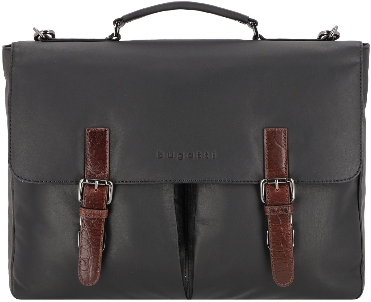 bugatti Afzonderlijke gevallen Laptoptas met laptopvak Corso DeLuxe Briefcase With Flap Black Zwart