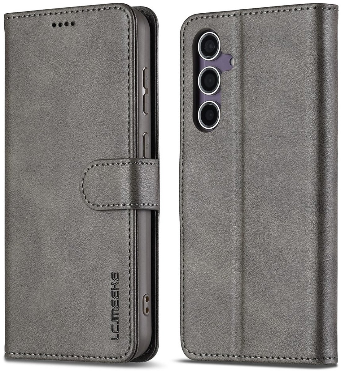LC.IMEEKE Hoesje - Geschikt voor Samsung Galaxy A57 Hoesje - LC.IMEEKE Luxe Book Case - Grijs