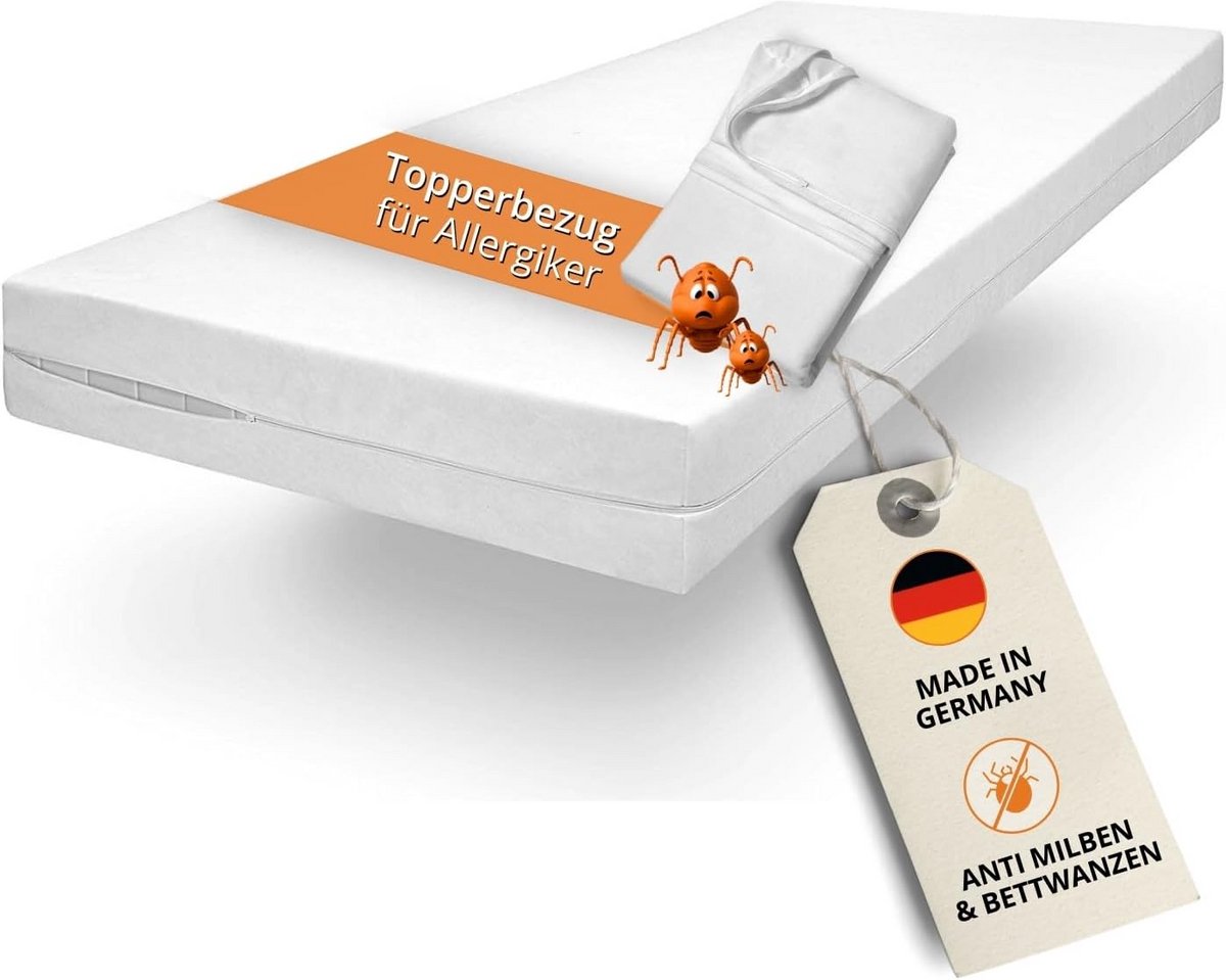 Allergie Topper Beschermhoes 90x200 cm met Evolon Technologie - Mijtwerend en Wasbaar