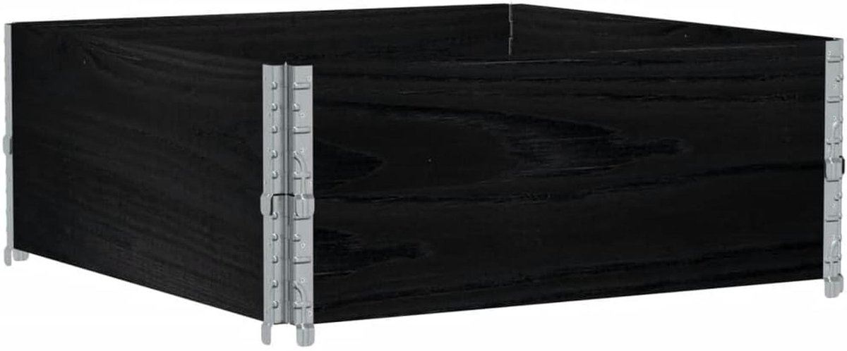 Palletranden 2 stuks 100x100 cm massief grenen - palletafsluiting voor Europallets - stapelbaar