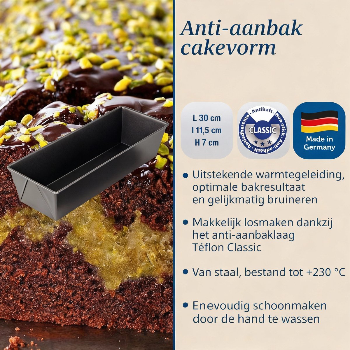Cakevorm 30 x 11,5 cm Dr. Oetker Back-Freude