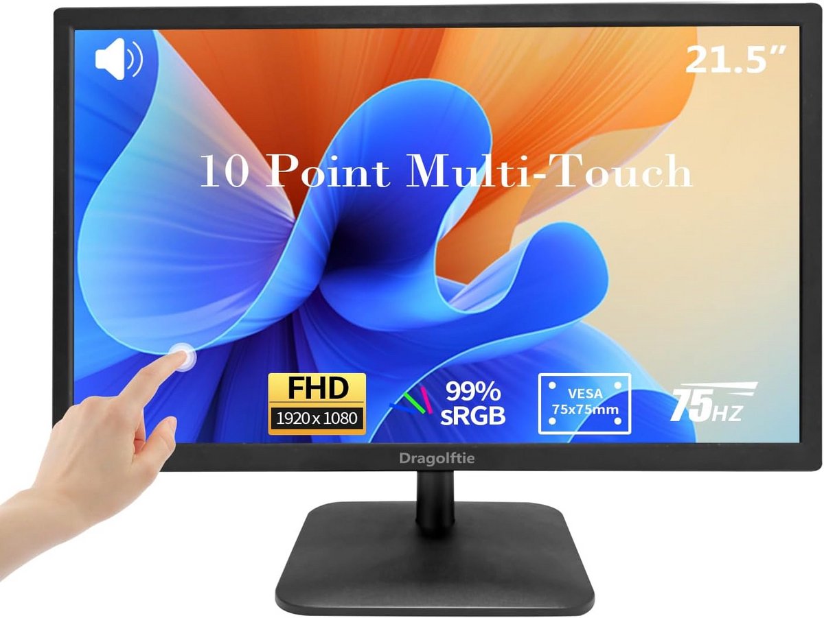 21.5 inch Touchscreen Monitor FHD 1920x1080PC Geïntegreerde Speakers VESA